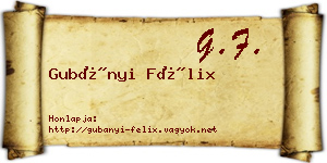 Gubányi Félix névjegykártya